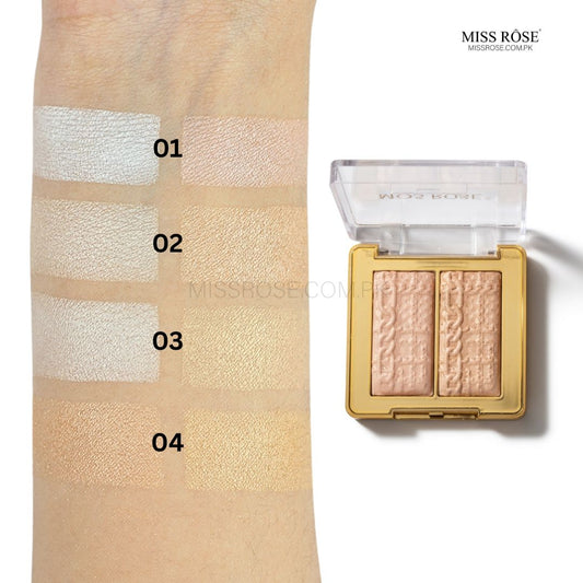 Miss Rose 2 in 1 Highlighter Palette - Miss Rose Com Pk