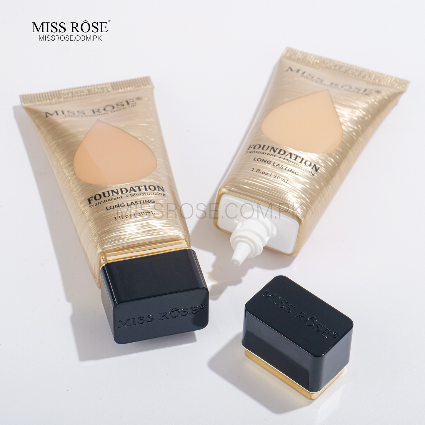 Miss Rose Transparent+ Moisturizing Long Lasting Foundation | Miss Rose Com Pk | Official Store In Pakistan | 100% Authentic Makeup Products