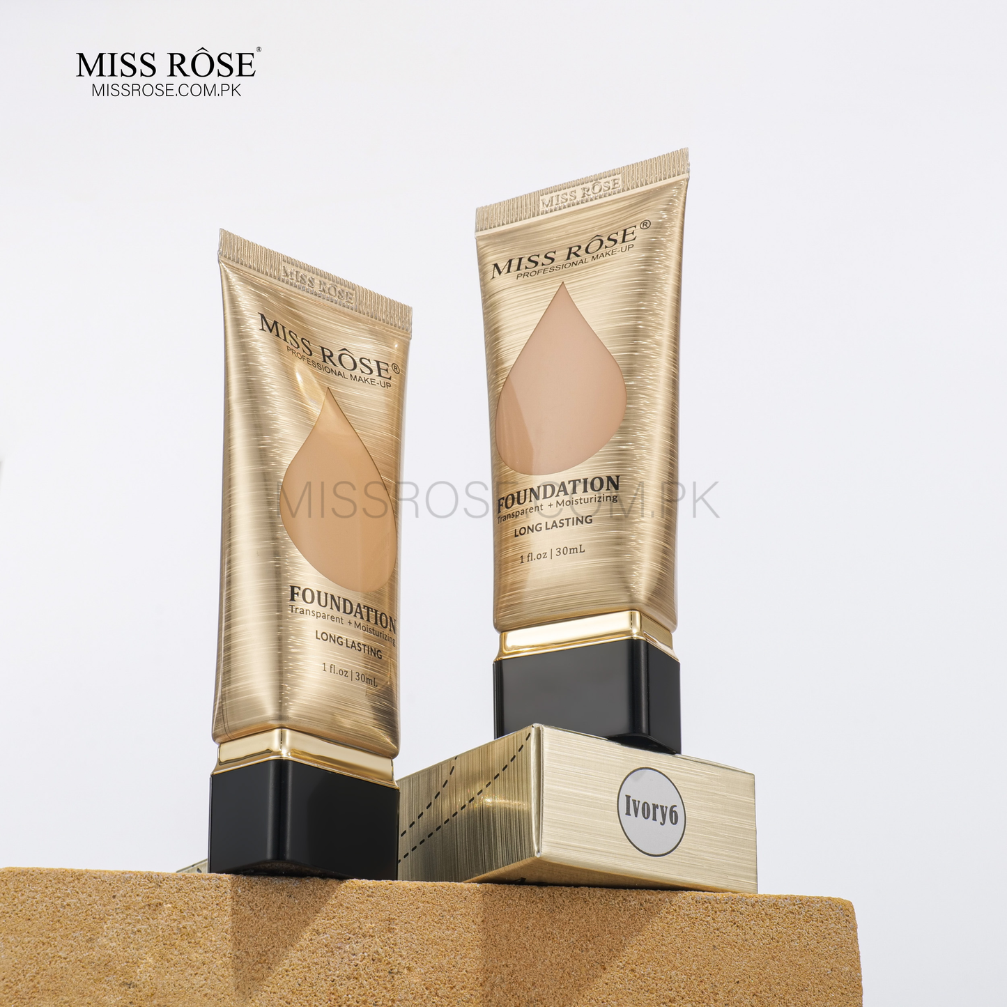Miss Rose Transparent+ Moisturizing Long Lasting Foundation | Miss Rose Com Pk | Official Store In Pakistan | 100% Authentic Makeup Products