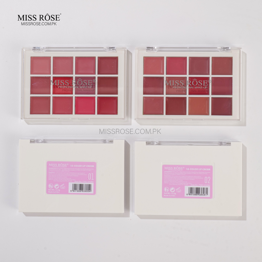 Miss Rose 12 Color Lipstick Palette | Miss Rose Com Pk | Official Store In Pakistan | 100% Authentic Makeup Products