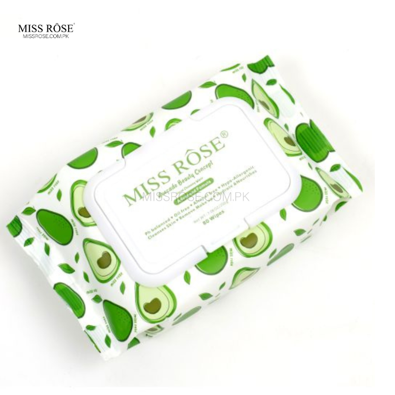 Miss Rose Avocado beauty concept facial cleaning  wipes - Miss Rose Com Pk 