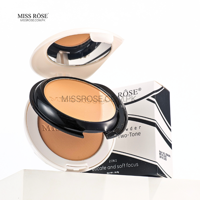 Miss Rose Black & White Two-Tone compact Powder - Miss Rose Com Pk

